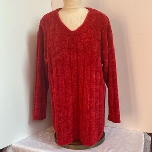 Red sweater tunic
